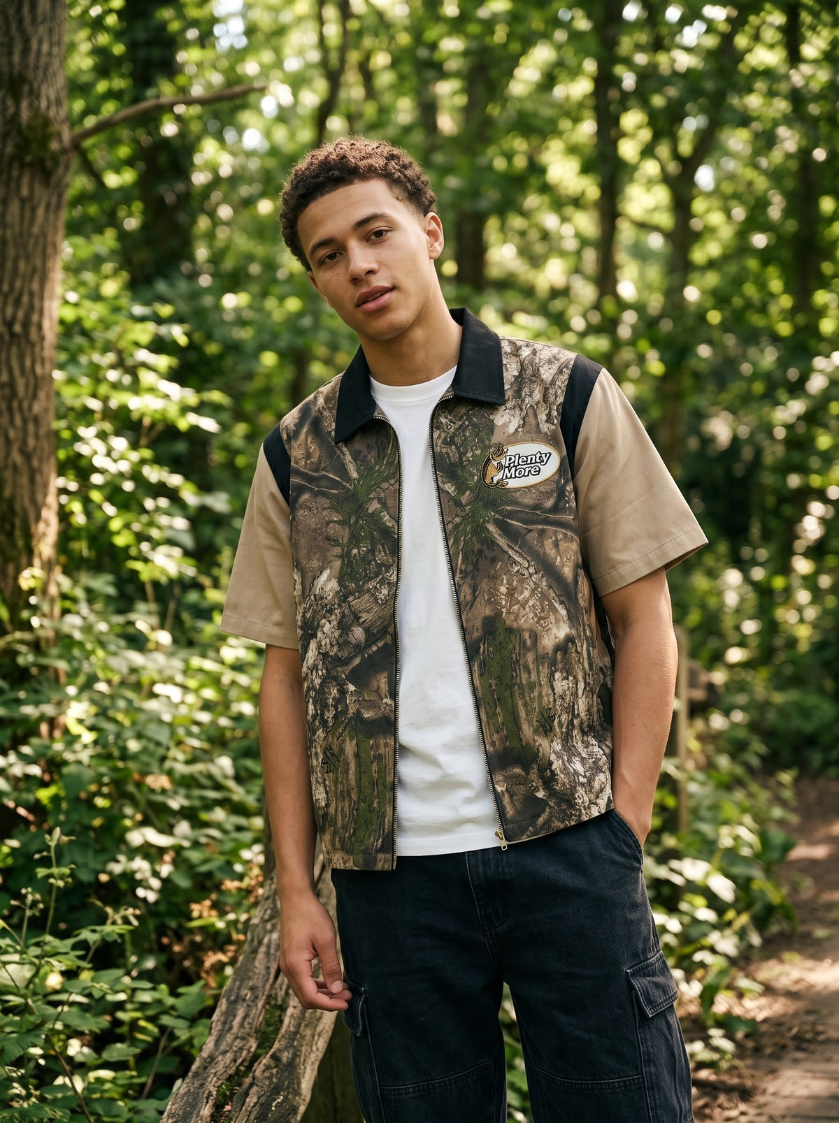 Camo camp collar shirt